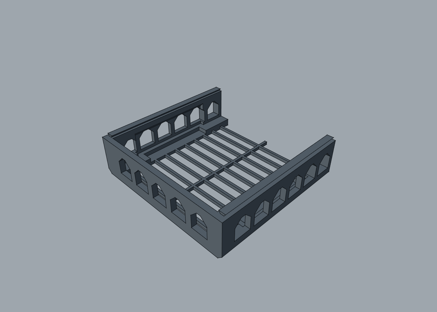 Fan tray with print-aware corner reliefs