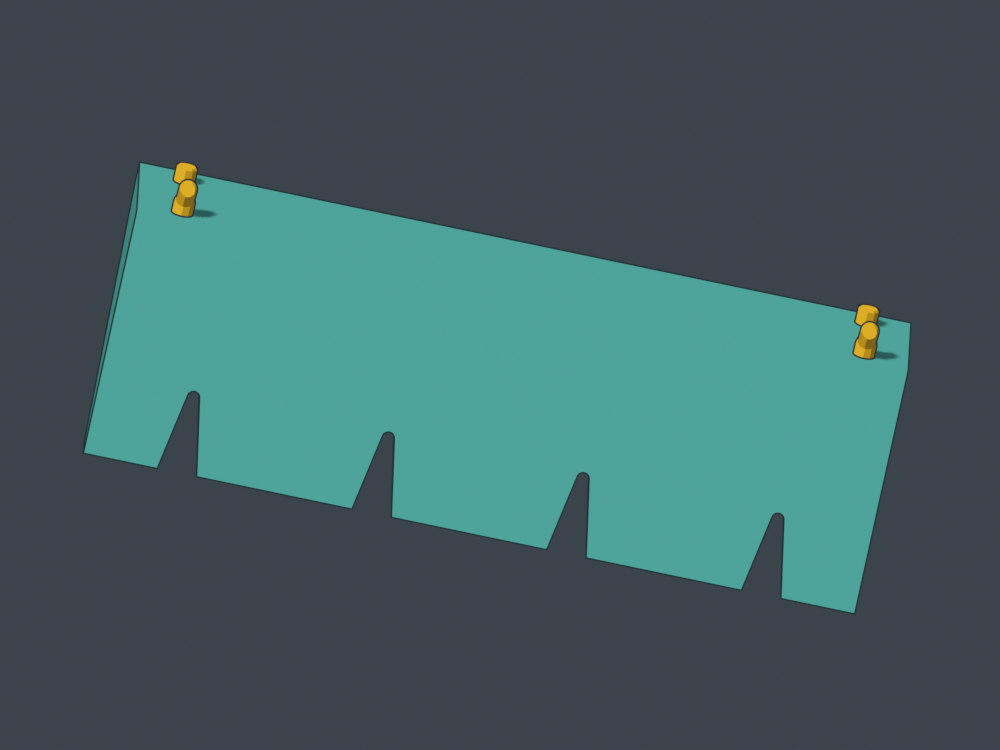Three coplanar contacts: broad seat face plus both hook-tip flats.