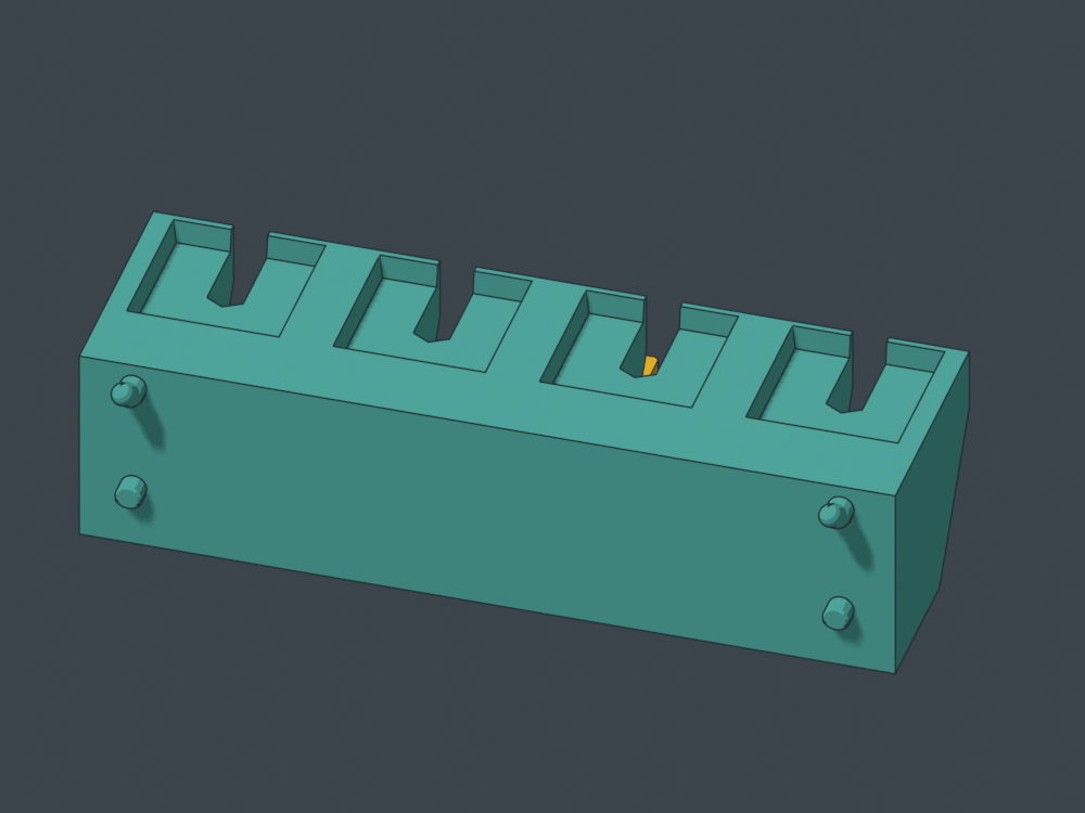 Broad base print pose; plug prints separately on its broad face, four copies