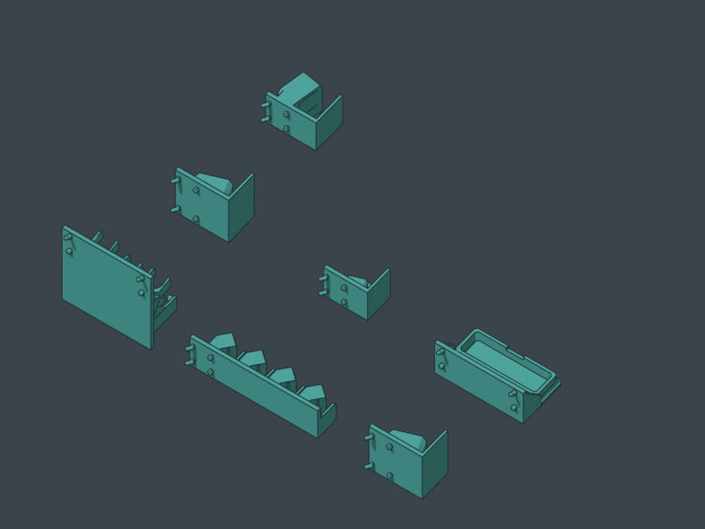 Separate chosen print poses, illustrative layout rather than a single build plate